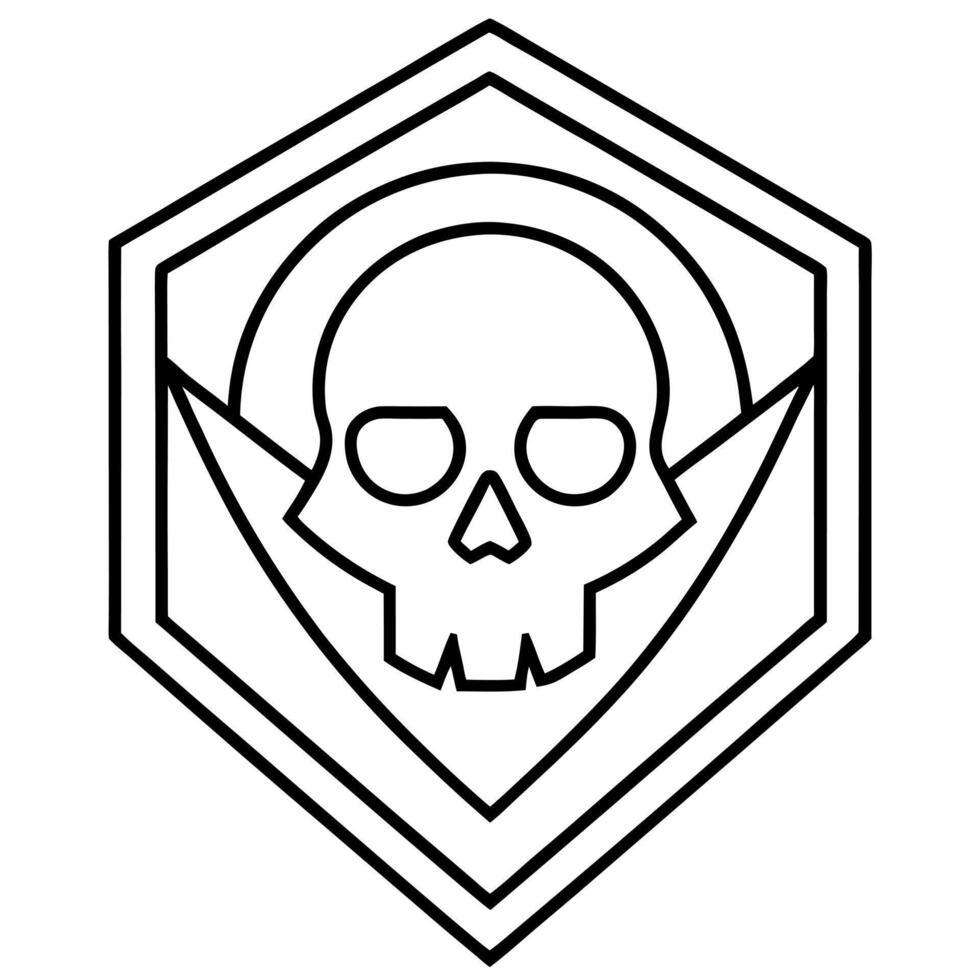 tom clancys the division rogue agent skull emblem, illustration line art vector