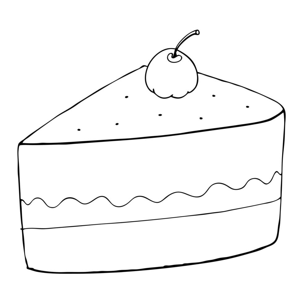 cake, illustration line art vector