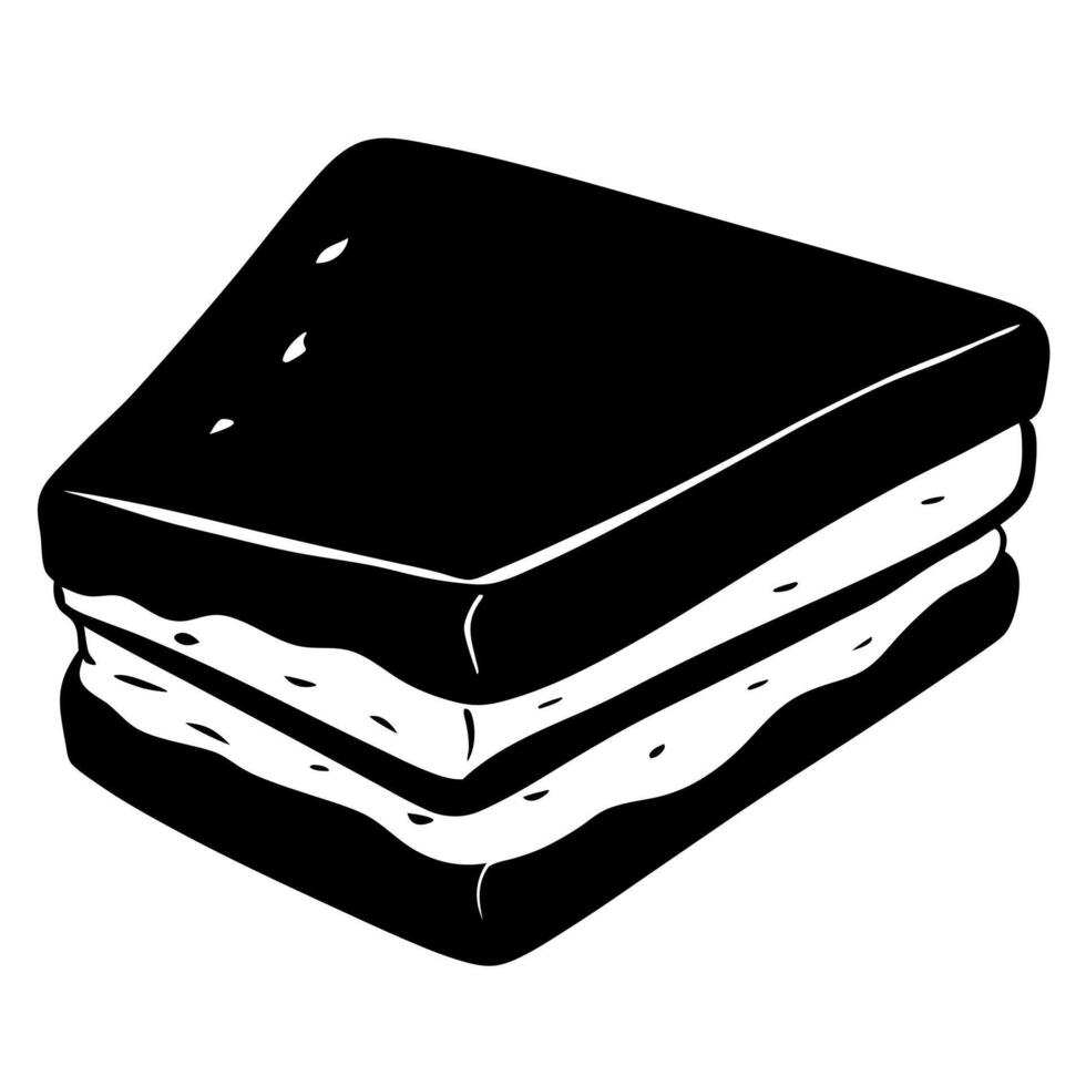grilled cheese sandwich, illustration line art vector