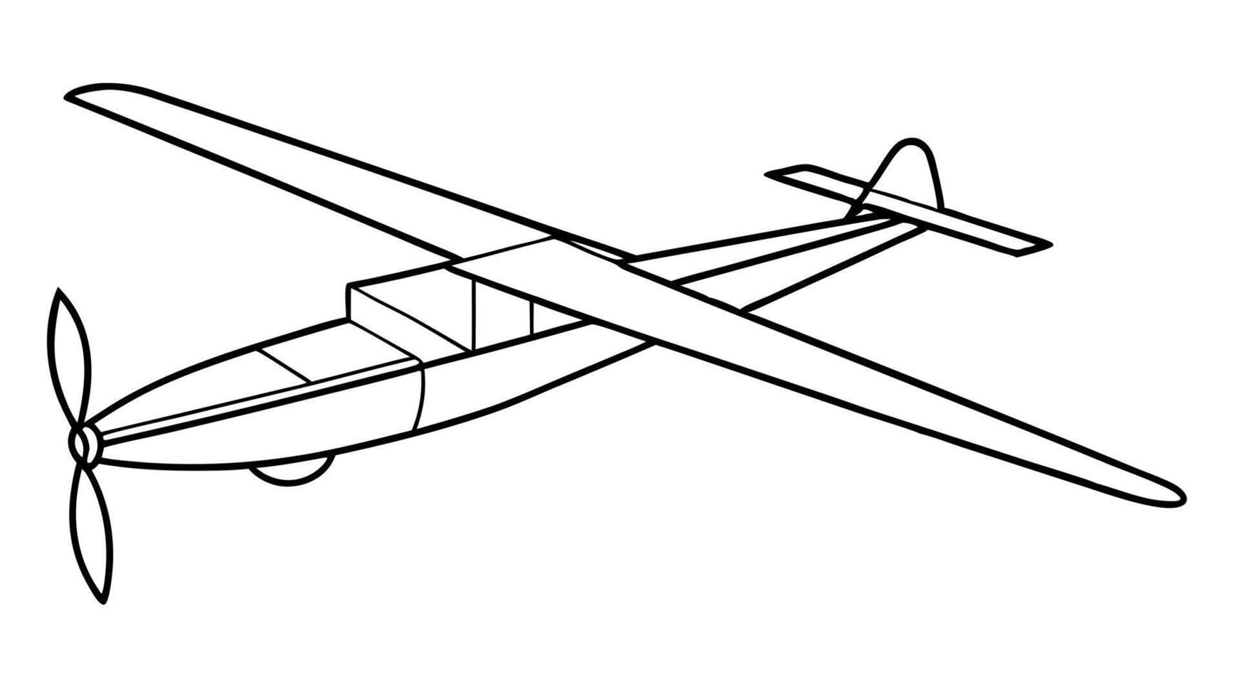 a launching glider plane, illustration line art vector