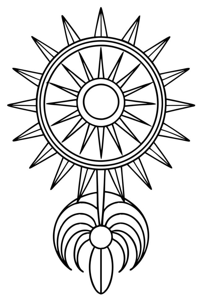 alphabet coloring page, black and white, line art, outline, s with a sun - the letter s and a vector