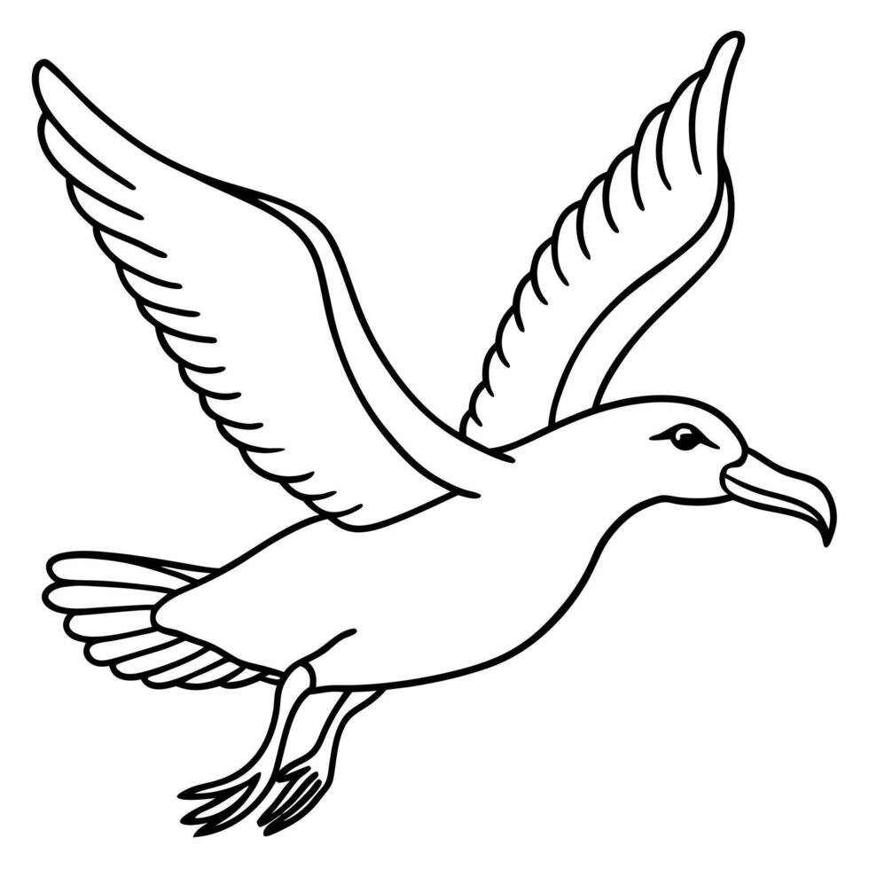 a auk is jamping, illustration line art vector