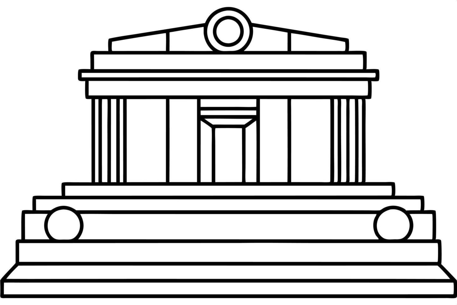 illustration, tomb of the unknown soldier, is done in a modern style, with clean, straight, vector