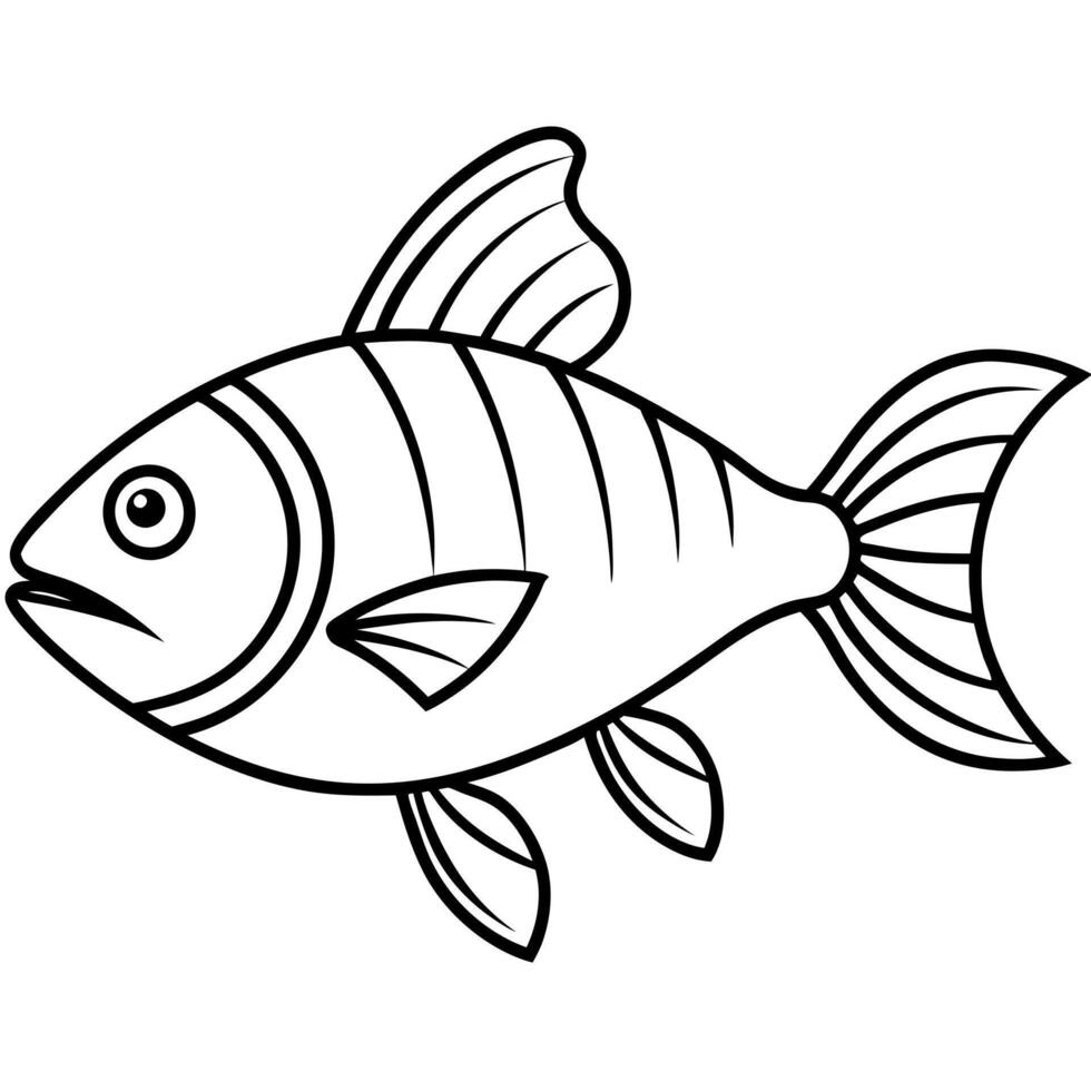 fish, illustration line art vector