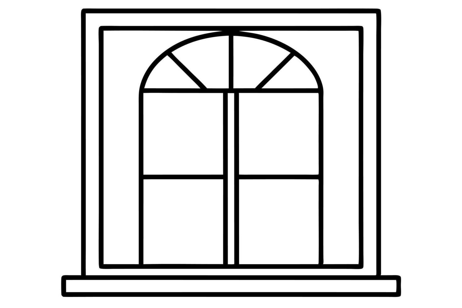 window line art illustration, illustration line art vector
