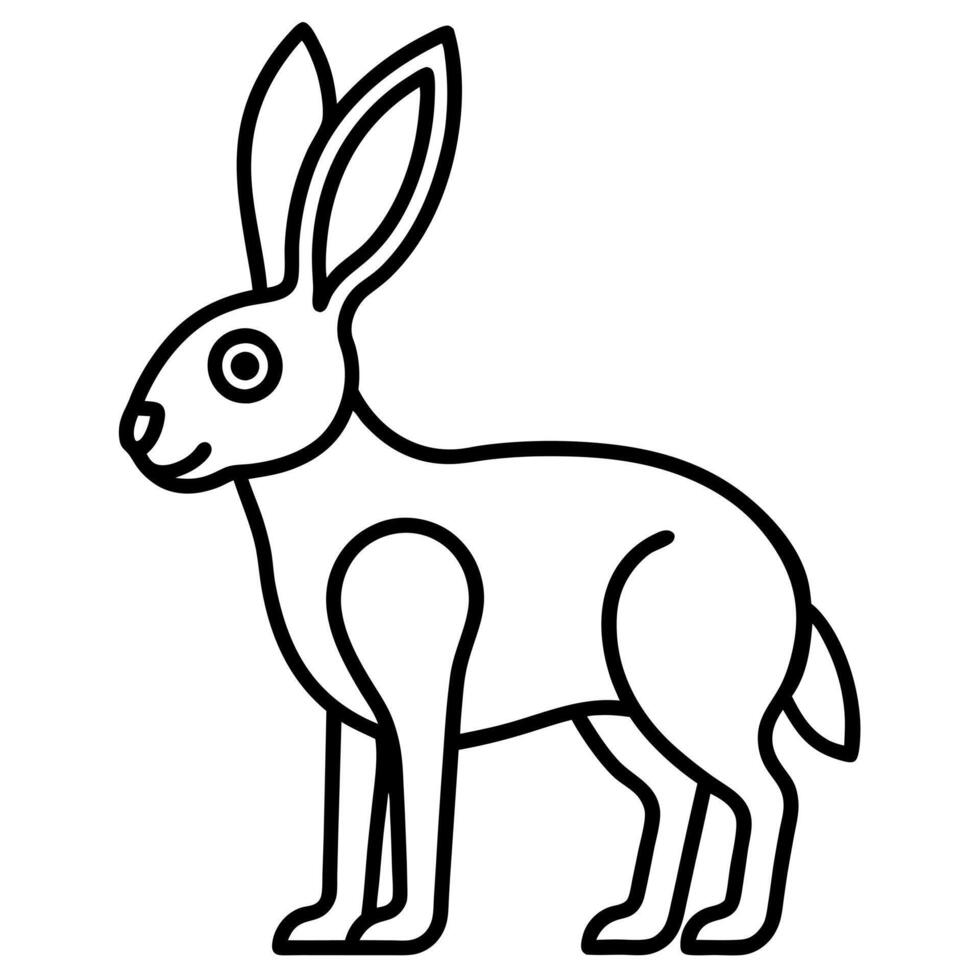 tehuantepec jackrabbit icon, illustration line art vector