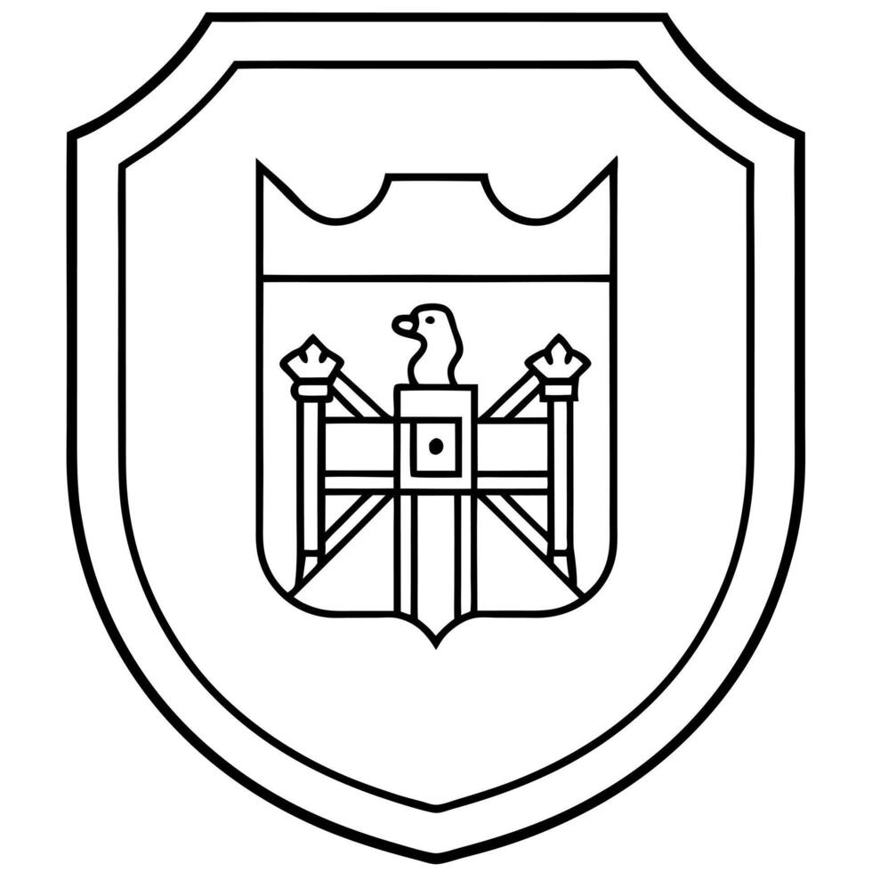 coat of arms of romania, illustration line art vector