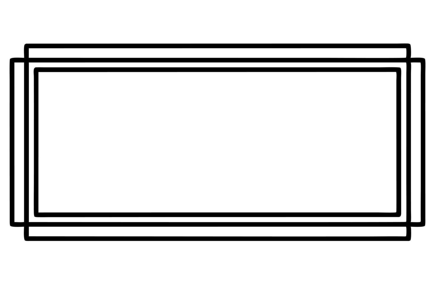 set of simple line rectangle frames with double stroke on white back ground, illustration vector