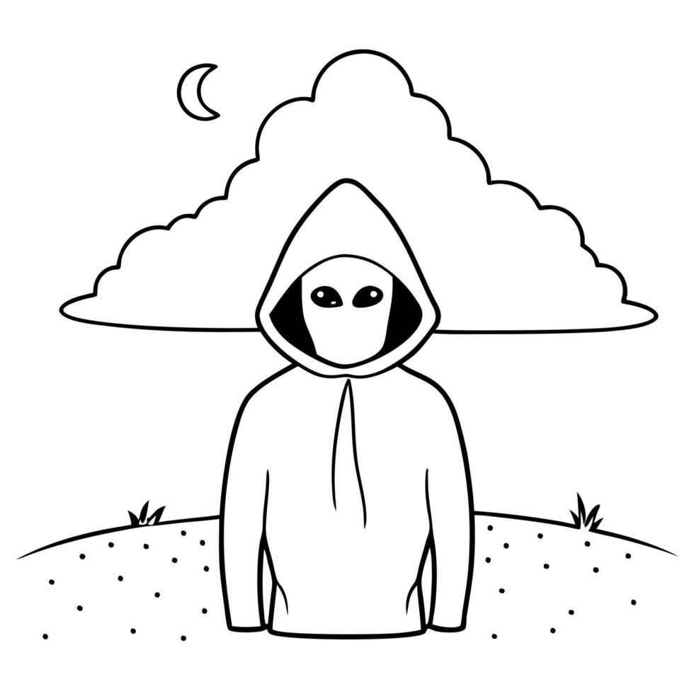 mystery, illustration line art vector