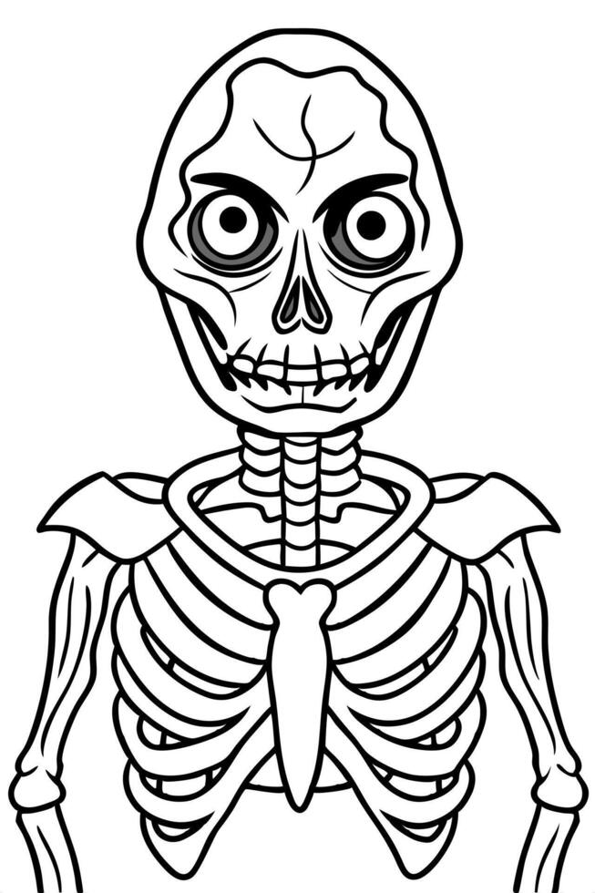skeleton halloween, illustration line art vector