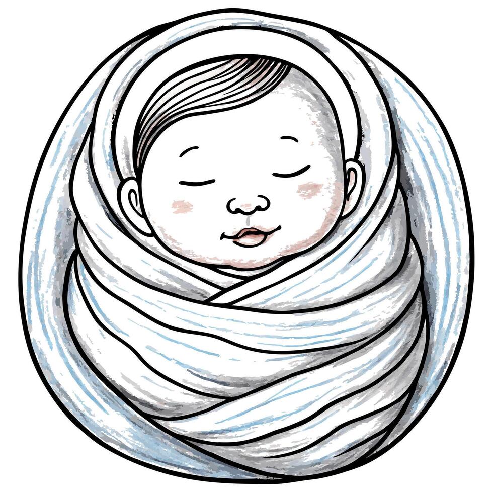 generate a icon newborn baby icons, illustration line art vector