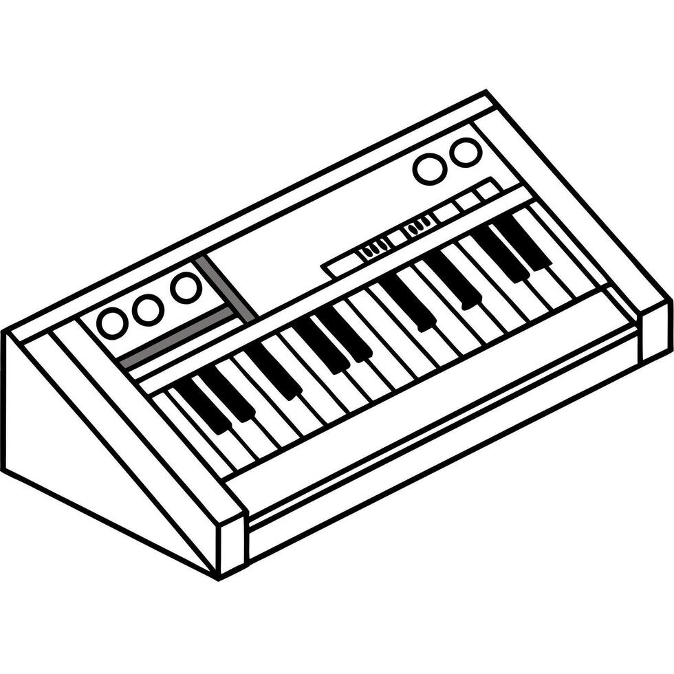 synthesizer, illustration line art vector