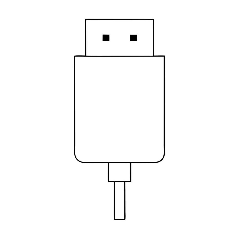 usb charger, illustration line art vector