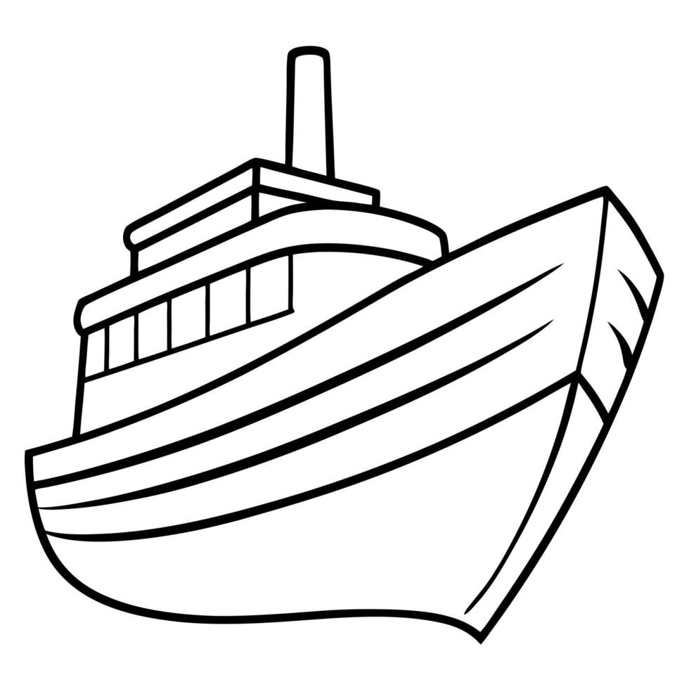boat, illustration line art vector