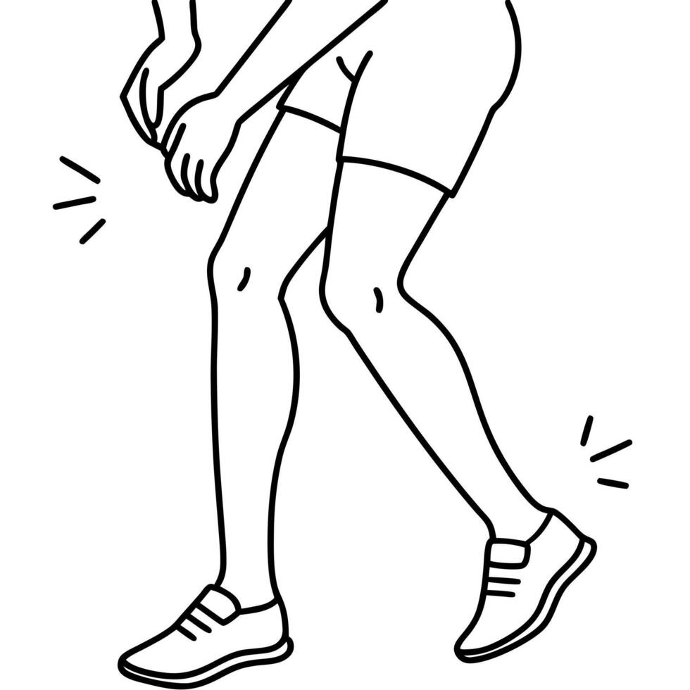 dolor en las piernas, illustration line art vector