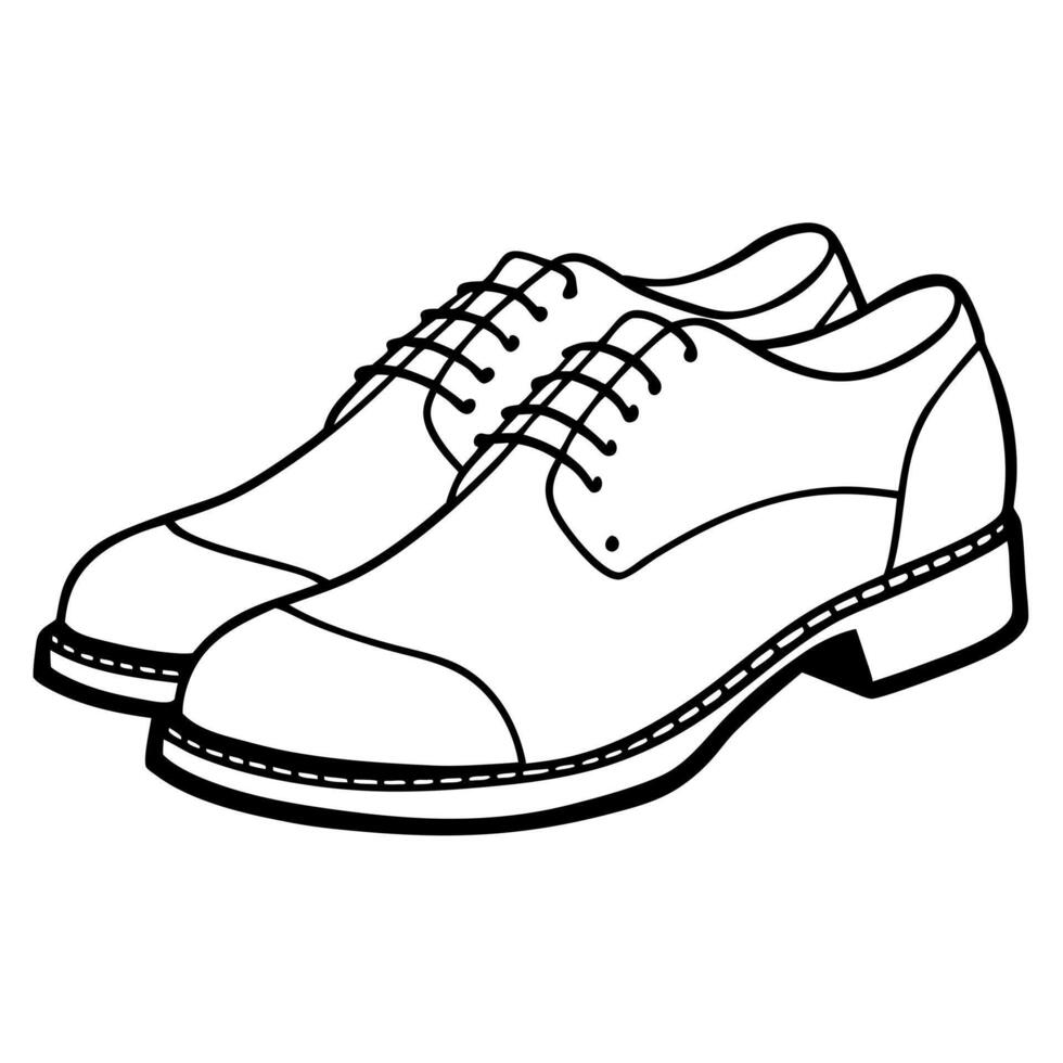 oxfords shoes, illustration line art vector