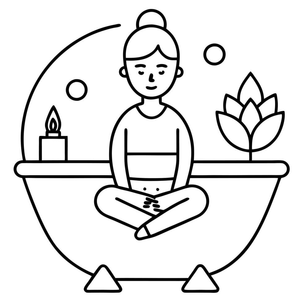 self care, illustration line art vector