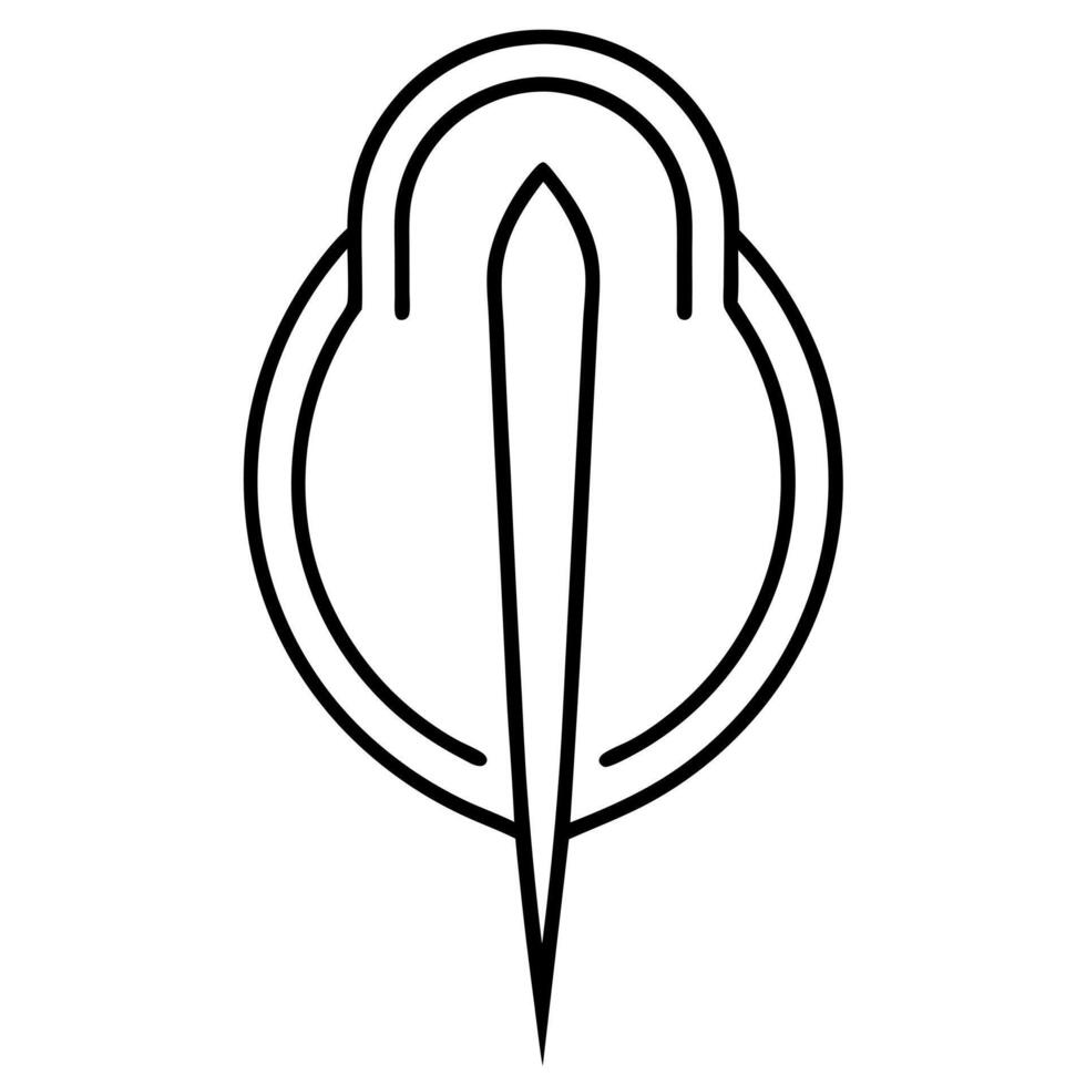 a minimalist, abstract logo of a nail for a nails master, d in a linework style the design features vector