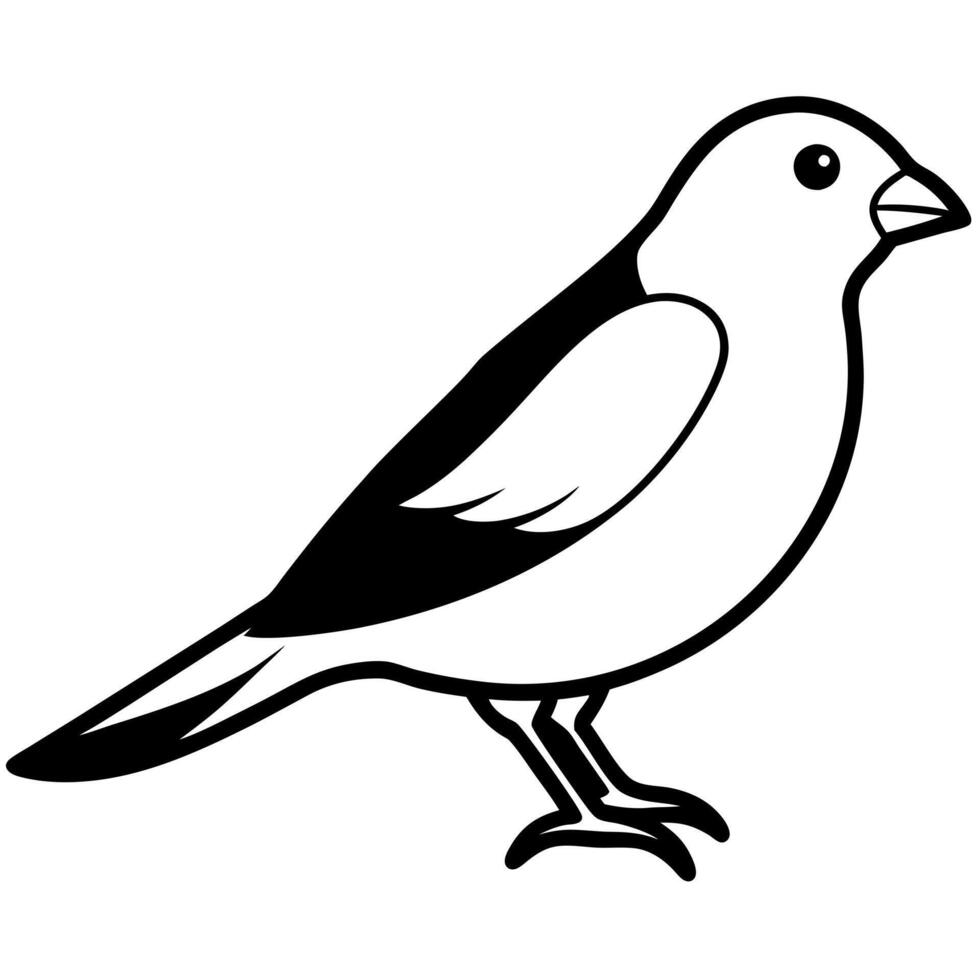 make a canary silhouette art illustration design, on a white background, illustration vector