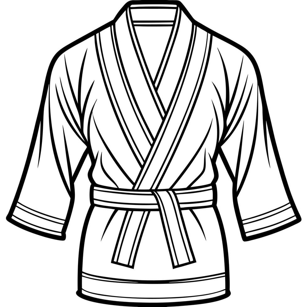 brazilian jiu jitsu kimano, illustration line art vector