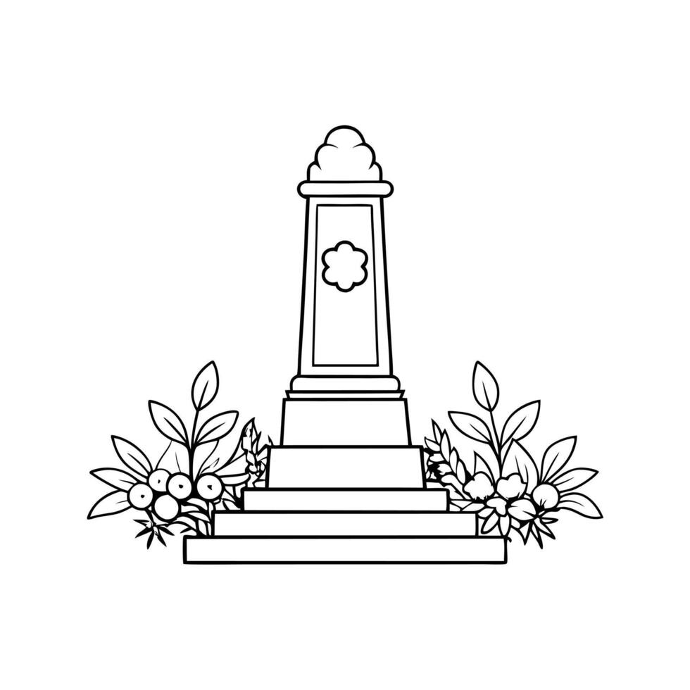 remembrance, illustration line art vector