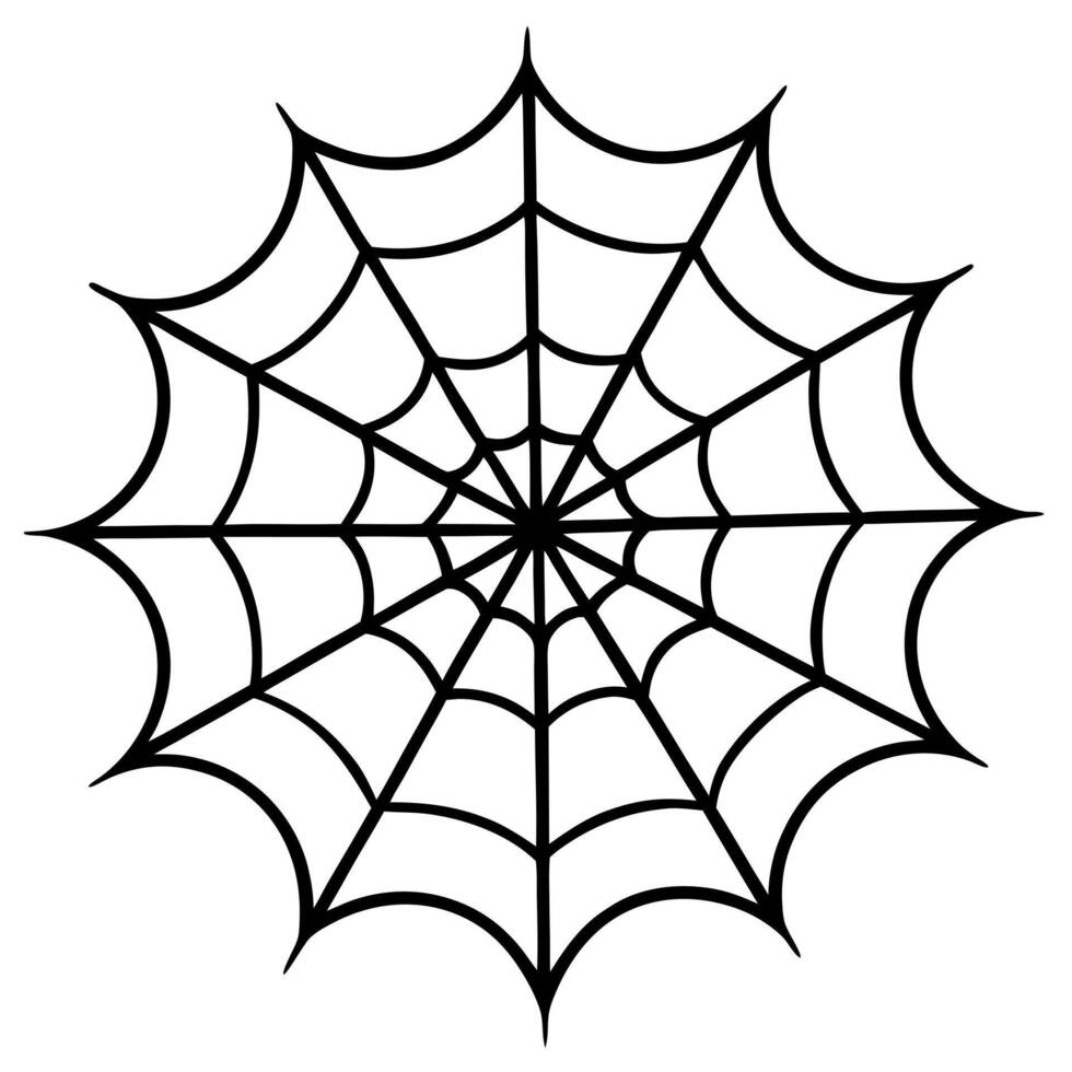 set of spiderweb hand drawn decorative cobweb elements for halloween design illustration, vector