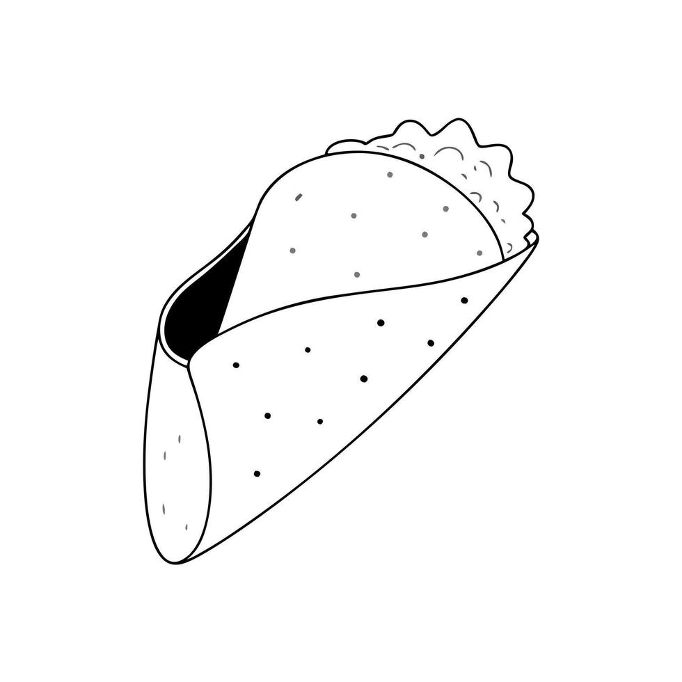 chimichanga, illustration line art vector