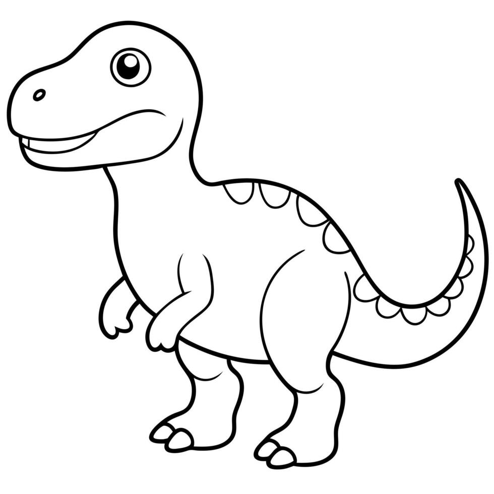 cute dinosaur coloring page albertosaurus, illustration line art vector