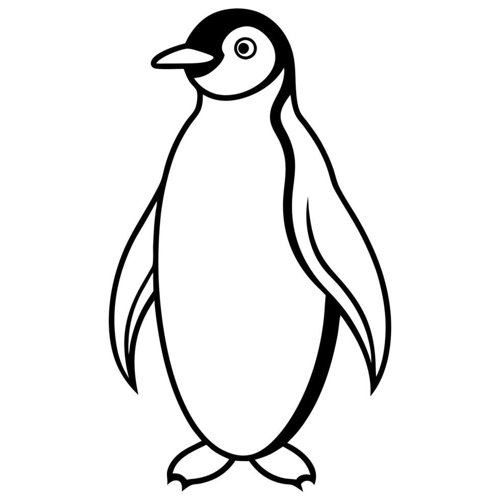 penguin, illustration line art vector