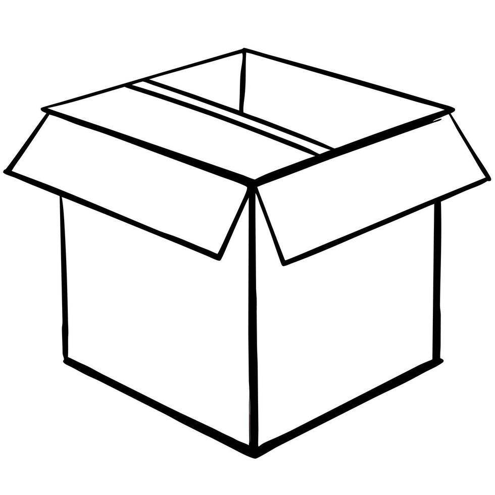 box, illustration line art vector