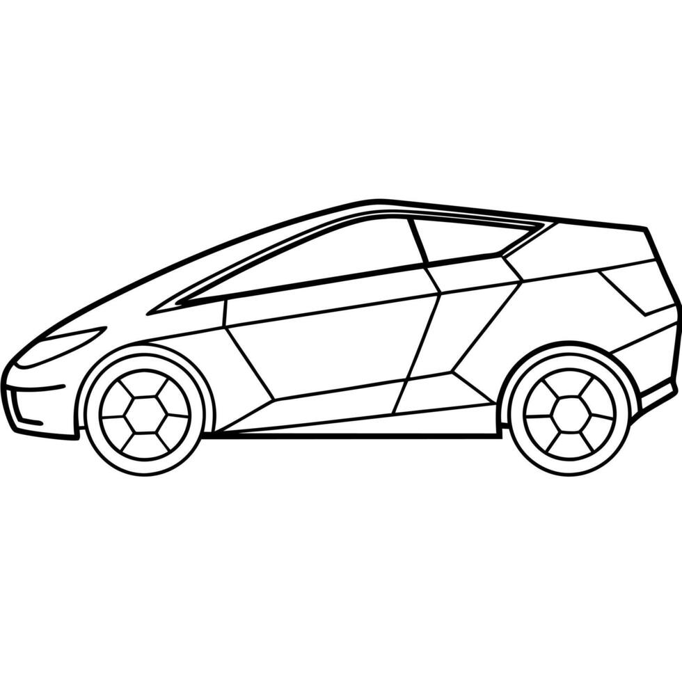 a concept car with futuristic, smooth lines and an emphasis on autonomous driving technology side vector