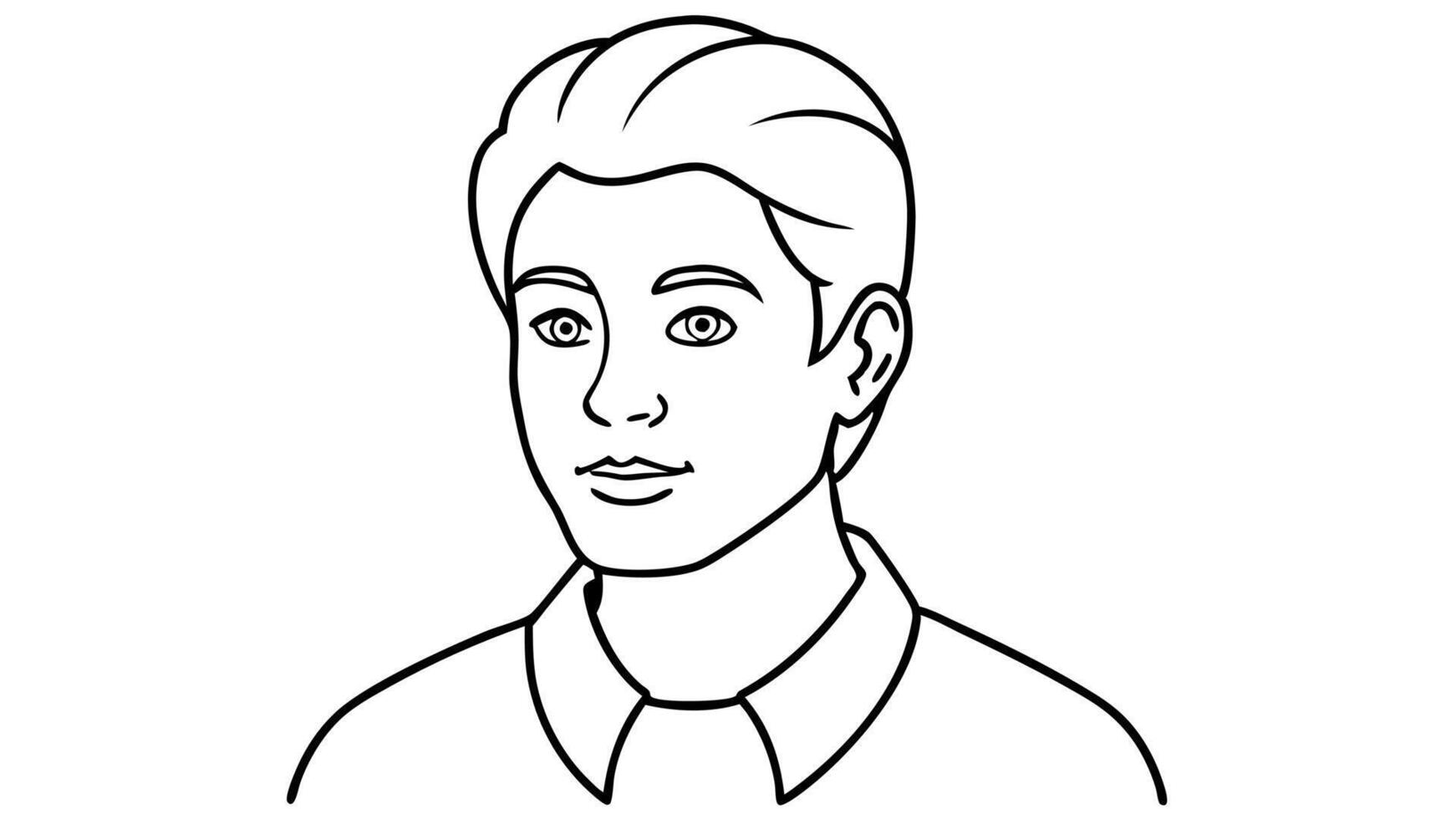 profile line art with editable outline, illustration line art vector
