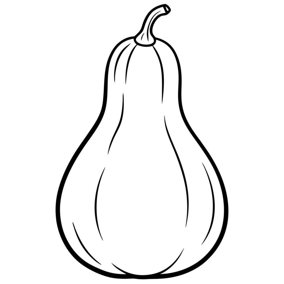 a realistic illustration of a pear-shaped butternut squash with a light tan color, subtle vector