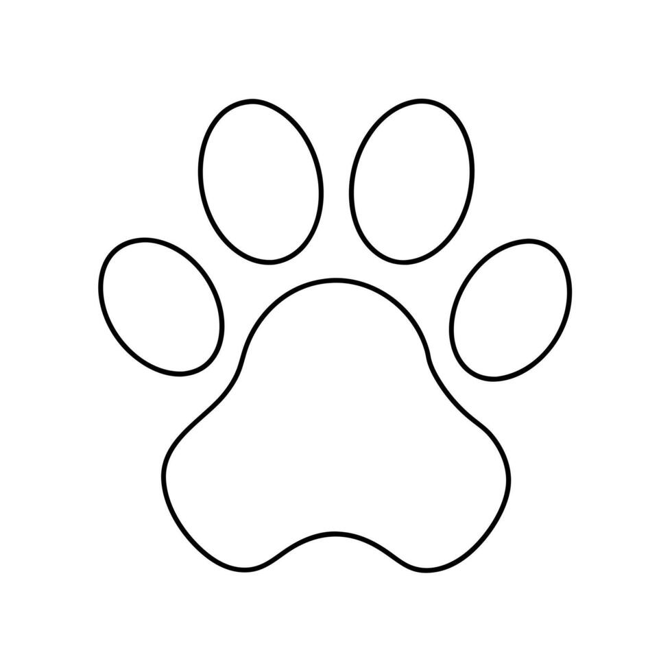 paw print with white background, illustration line art vector