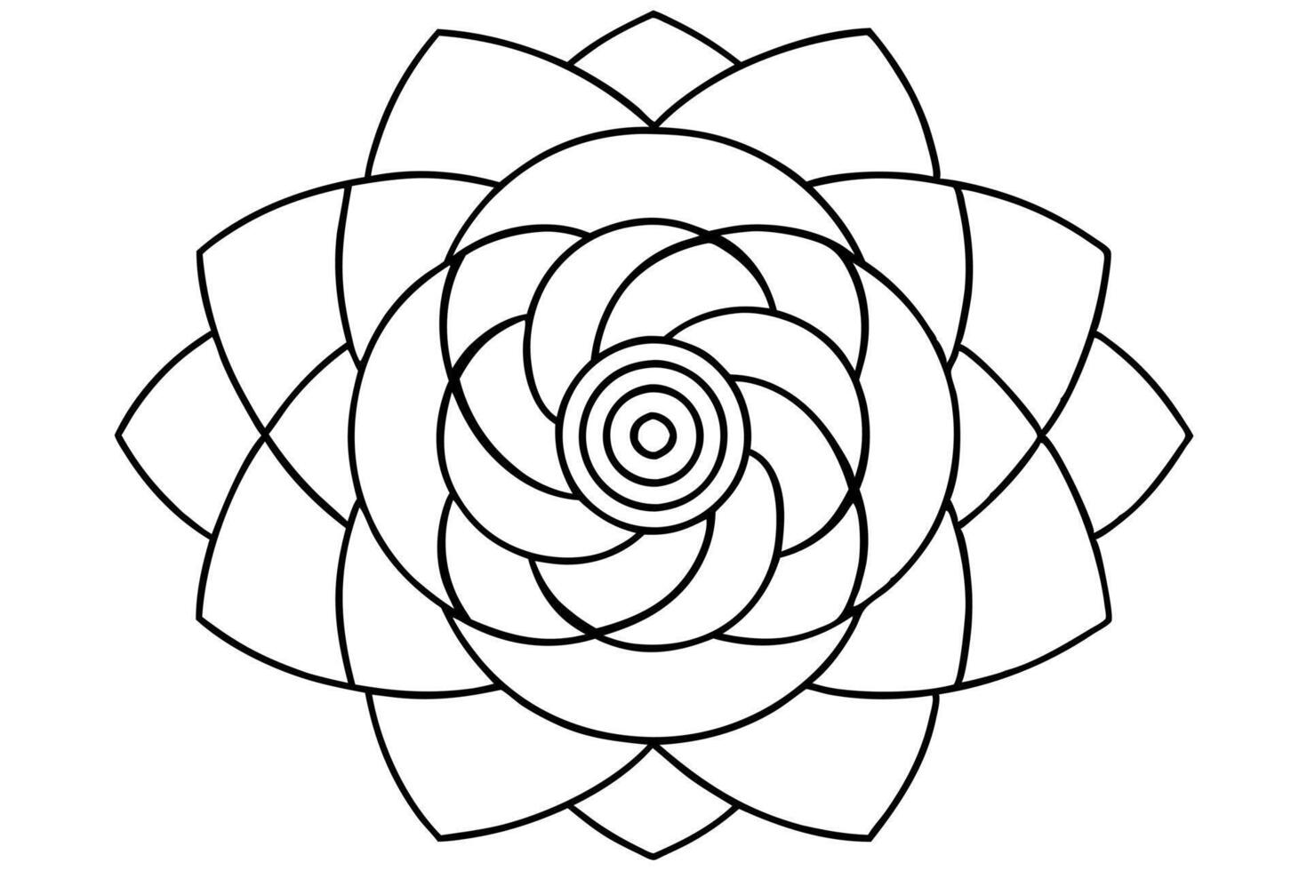 spiral mandala, illustration line art vector