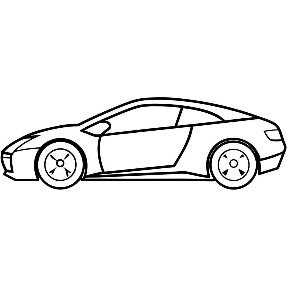3d icon of a sports car, illustration line art vector