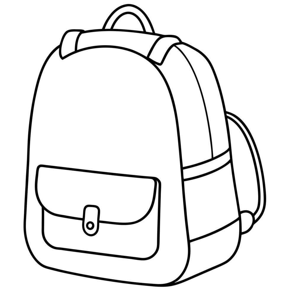 backpack, illustration line art vector