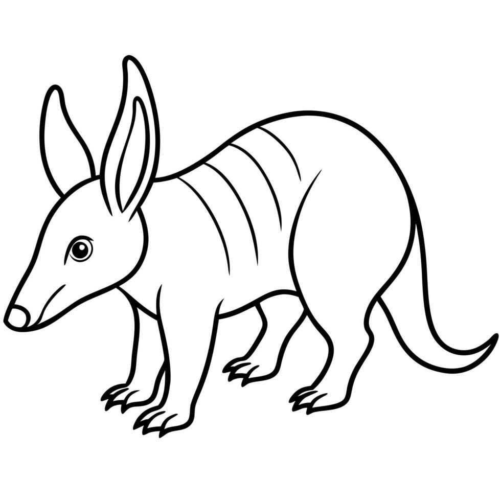 aardvark, illustration line art vector