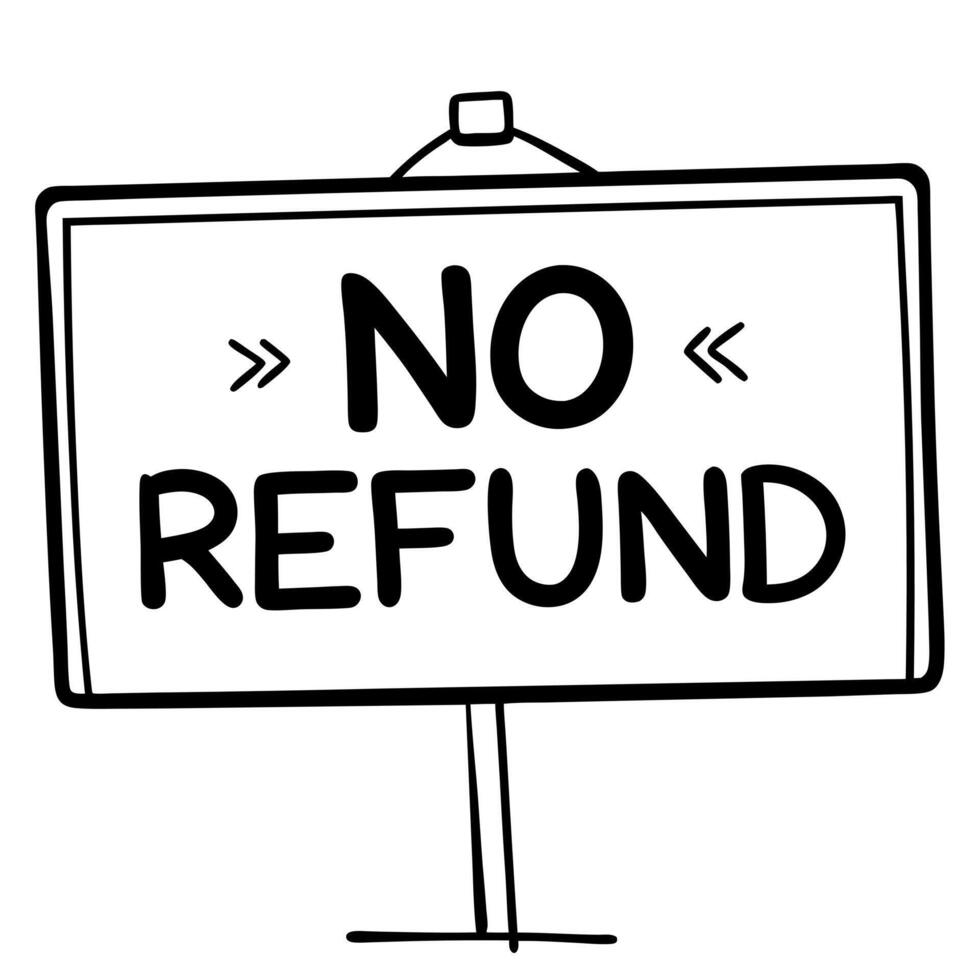 no refund, illustration line art vector