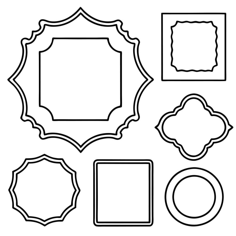 types of frame and dividers, illustration line art vector