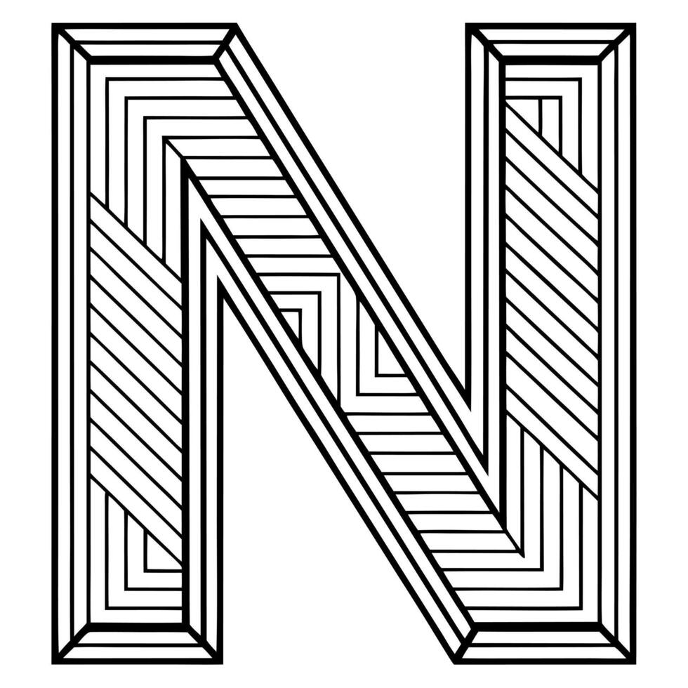 bold modern minimalist geometric capital letter n