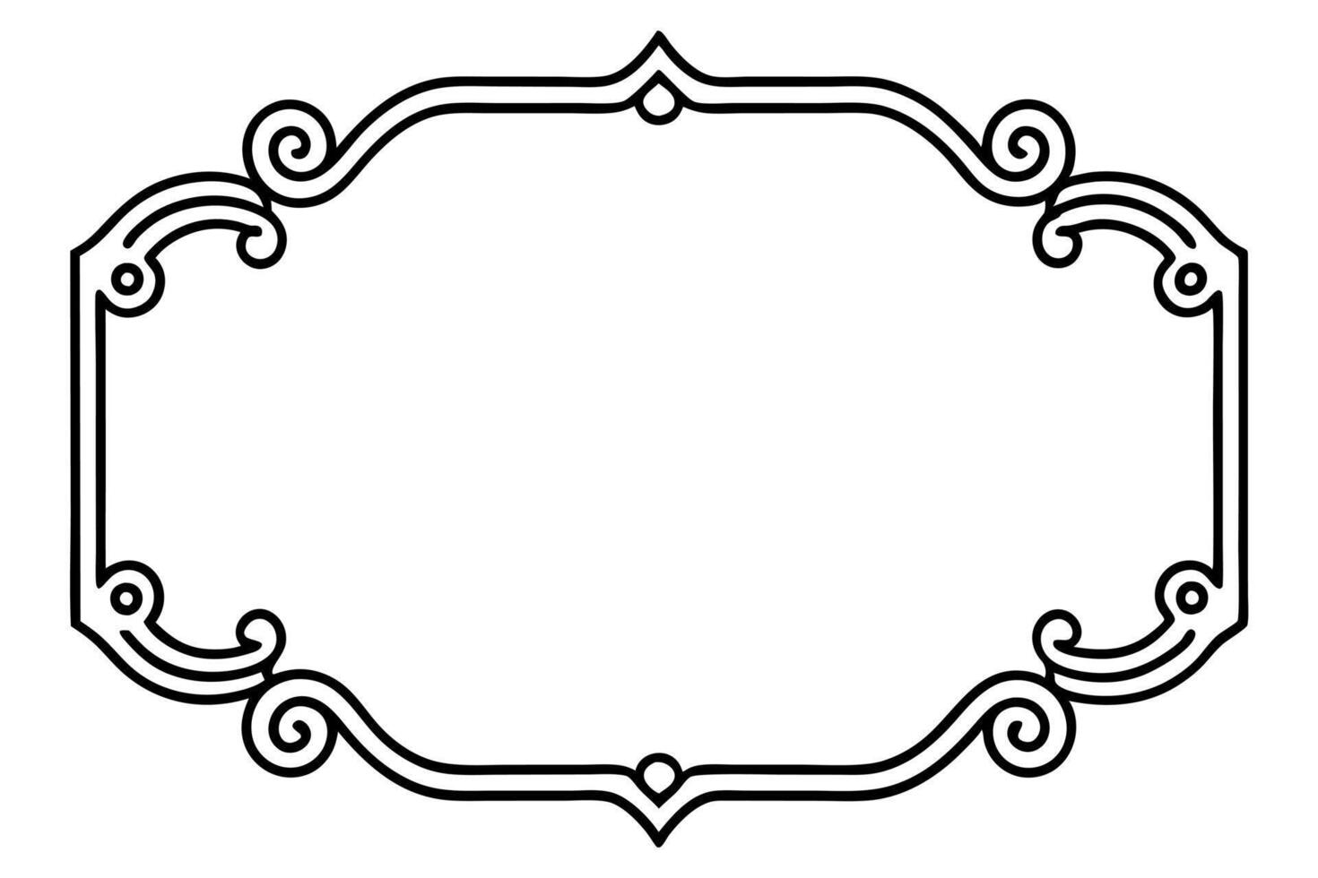 ornamental frame corners and borders, illustration line art vector