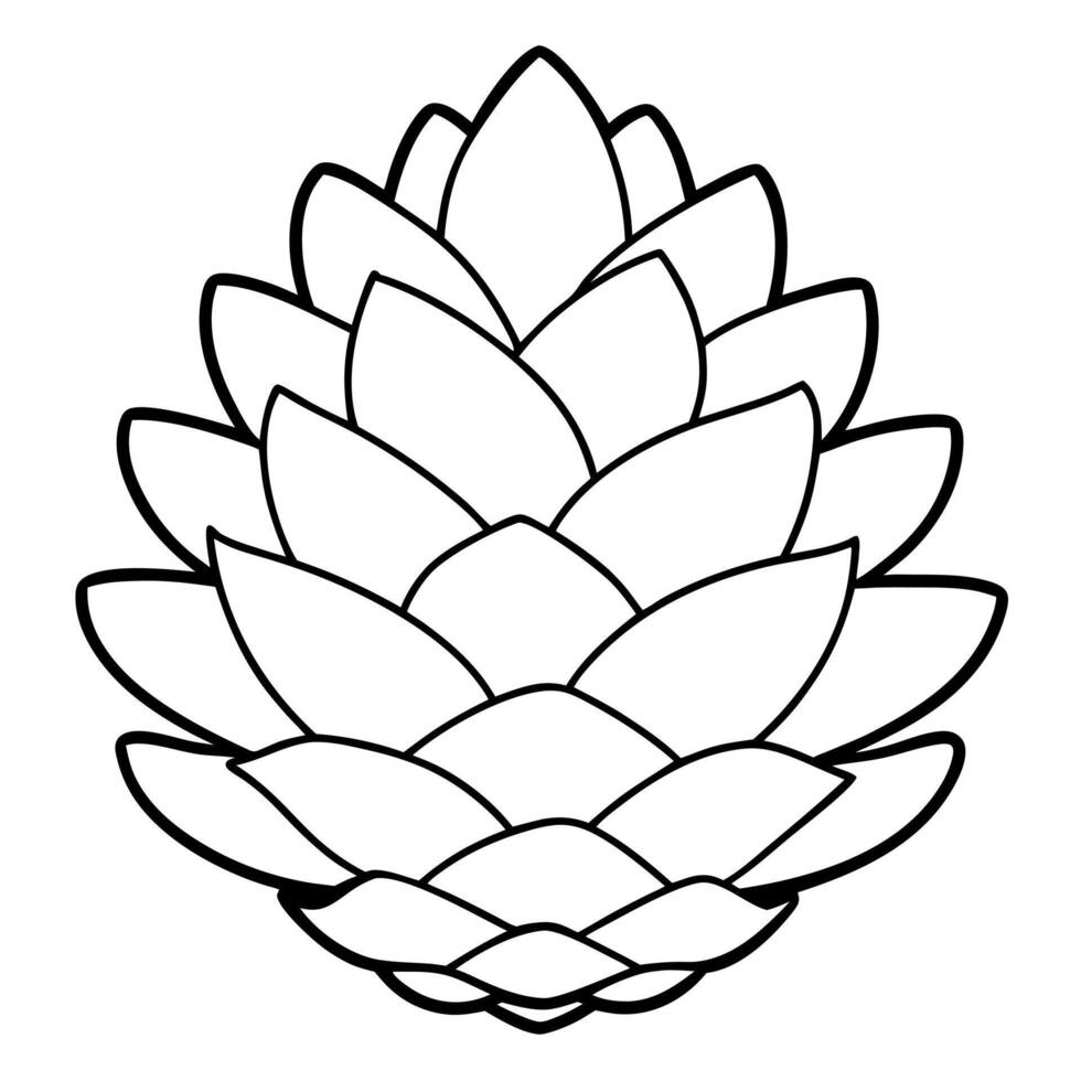 simple pine cone, illustration line art vector