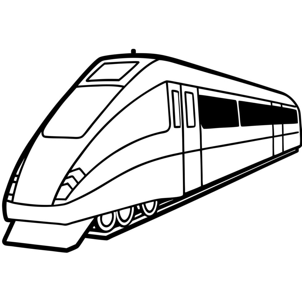 modern train, illustration line art vector