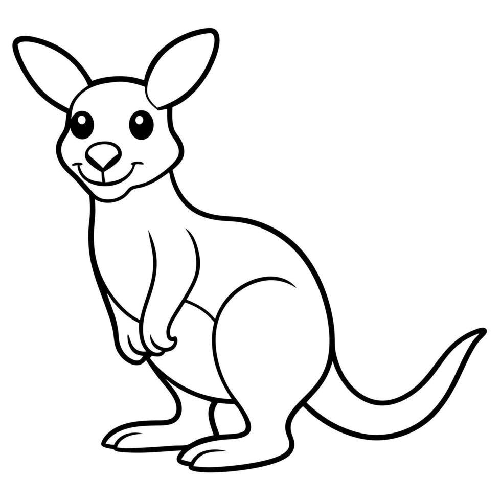 cute kangaroo in illustration style for coloring, illustration line art vector