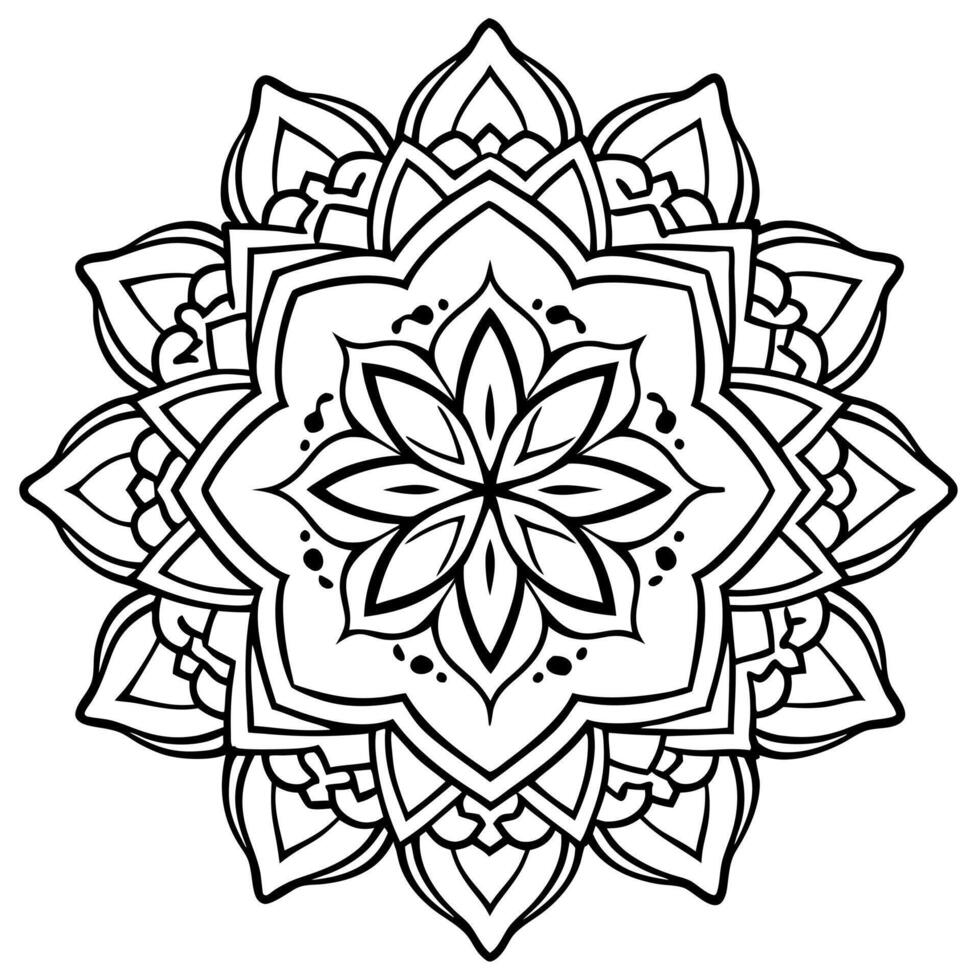 love mandala silhouette in white background, illustration line art vector