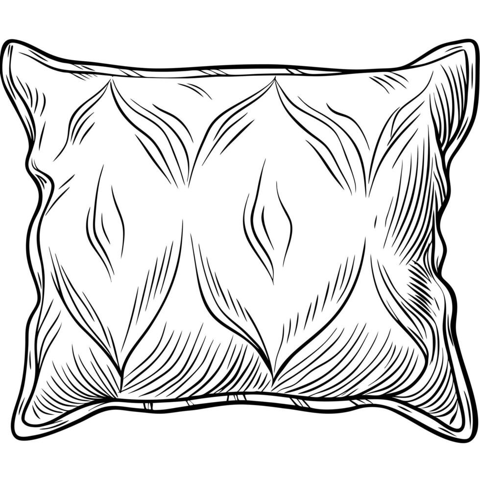lumbar pillow, illustration line art vector
