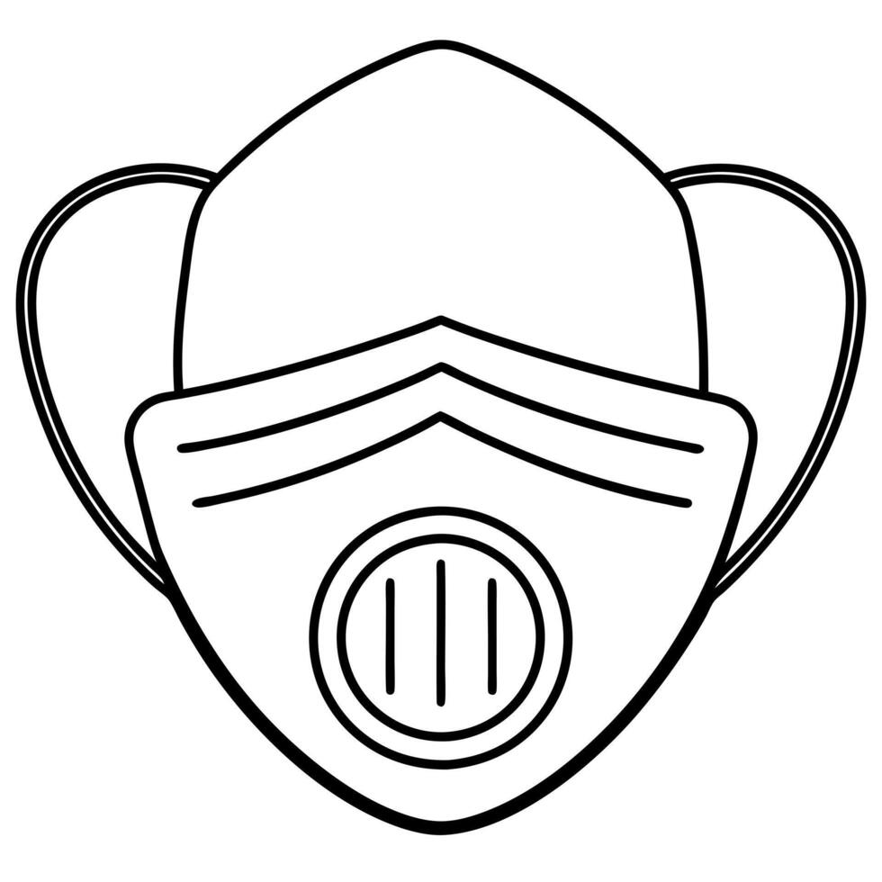 dust filter mask, illustration line art vector