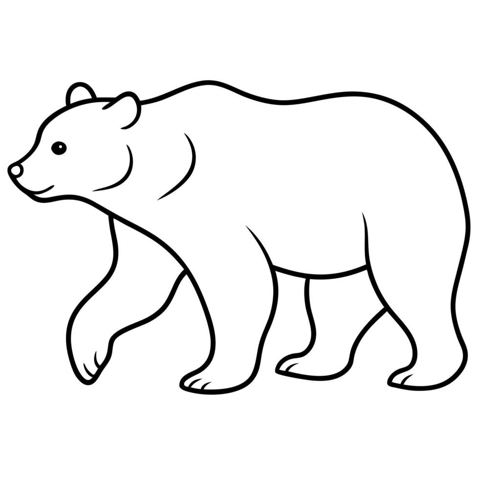 bear walk, illustration line art vector
