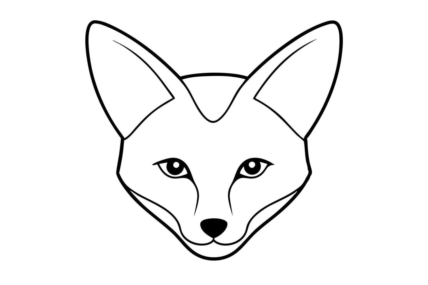 san joaquin kit fox face clean and smooth path , in a white background, illustration vector